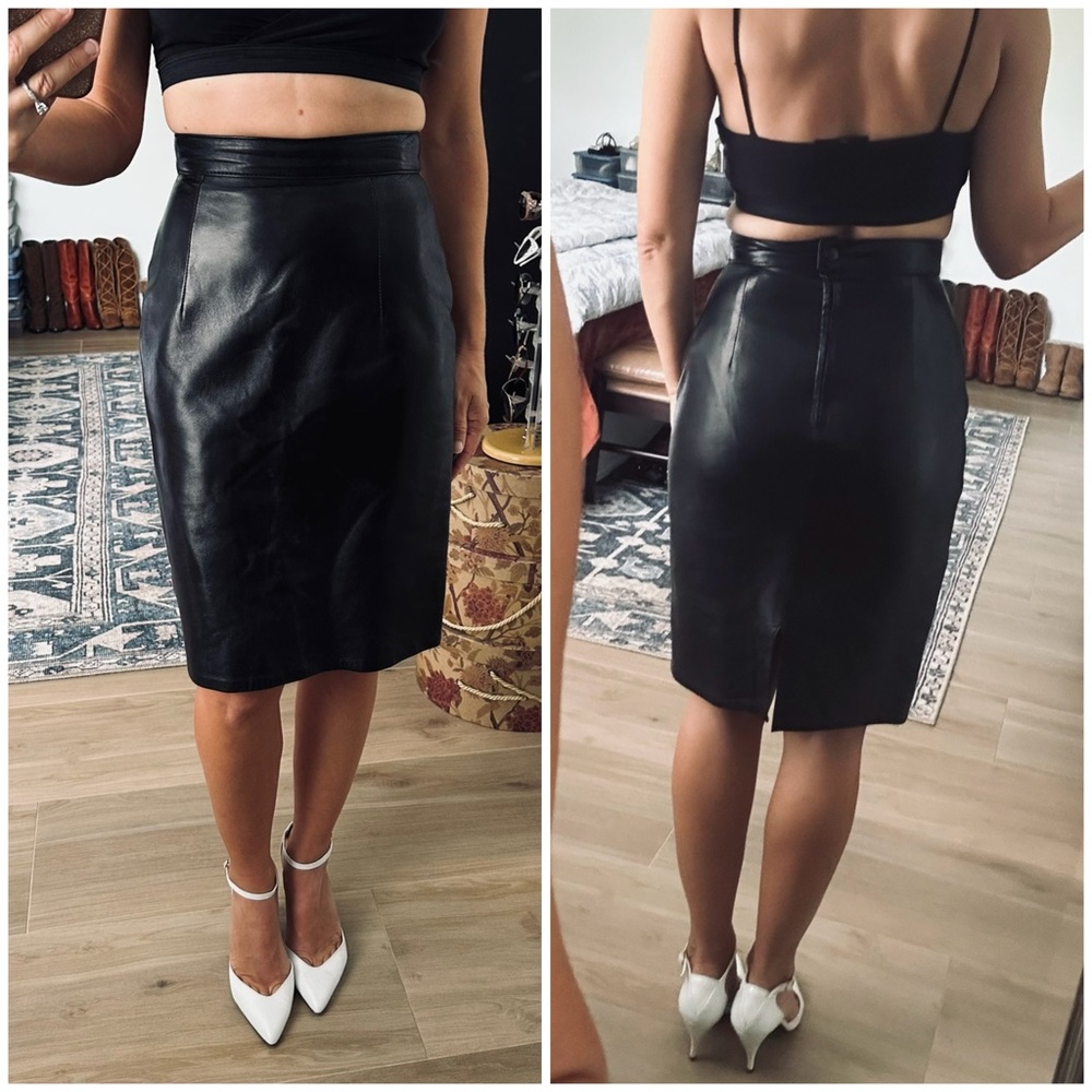 Vintage 80’s/90’s Ann Taylor Leather Skirt